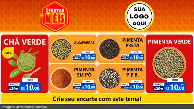 Modelo de TV para TV Horizontal com o tema Ofertas do Mês para Produtos Naturais