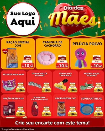Modelo de Rede Social para Feed Instagram com o tema Dia das Mães para Pet Shop