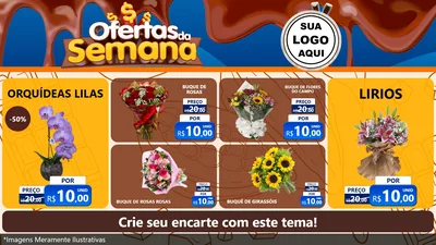 Modelo de TV para TV Horizontal com o tema Ofertas da Semana - Páscoa para Floricultura e jardim