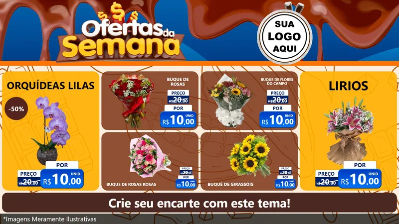 Modelo de TV para TV Horizontal com o tema Ofertas da Semana - Páscoa para Floricultura e jardim