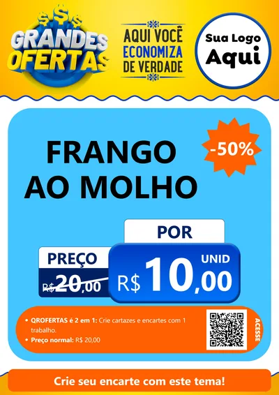 Modelo de Cartaz para Cartaz A4 Vertical com o tema Grandes Ofertas para Restaurante