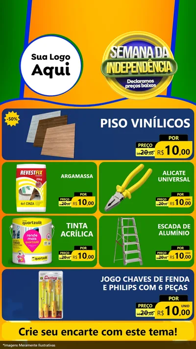 Modelo de TV para TV Vertical com o tema Semana da Independência Declaramos Preços Baixos para Material para Construção