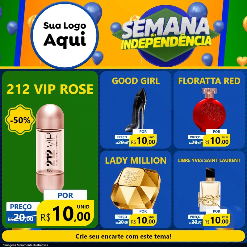 Modelo de Rede Social para Feed Facebook com o tema Semana da Independência para Perfumes