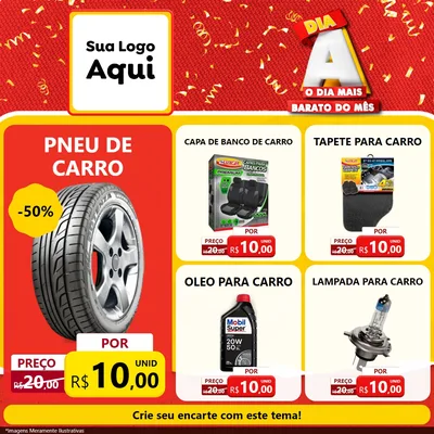 Modelo de Rede Social para Feed Facebook com o tema Dia A o Dia Mais Barato do Mês para Auto peças