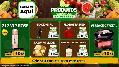 Modelo de TV para TV Horizontal com o tema Produtos Orgânicos em Ofertas para Perfumes