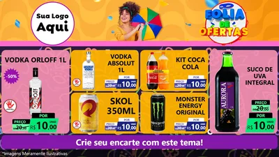 Modelo de TV para TV Horizontal com o tema Folia de Ofertas para Distribuidora de bebidas