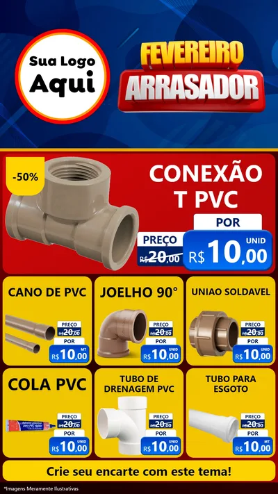 Modelo de Rede Social para Stories com o tema Fevereiro Arrasador para Tubos e conexões