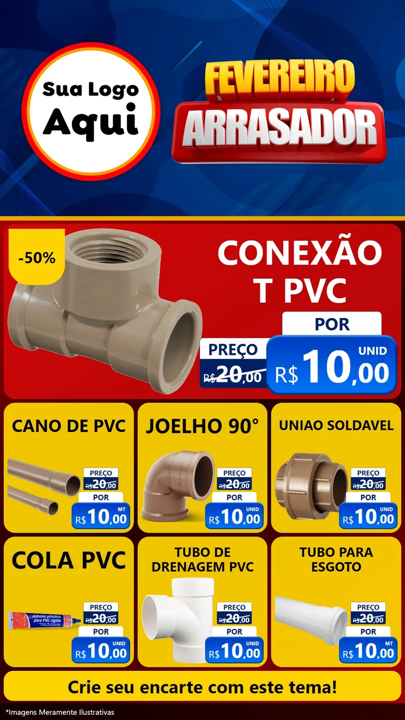 Modelo de Rede Social para Stories com o tema Fevereiro Arrasador para Tubos e conexões