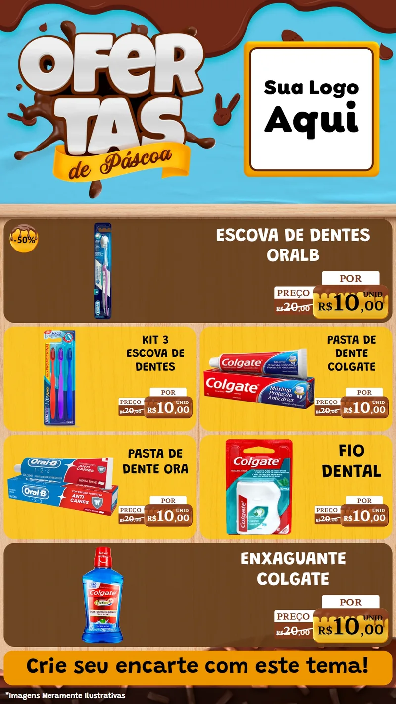 Modelo de TV para TV Vertical com o tema Ofertas de Páscoa para Higiene Pessoal