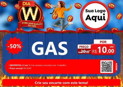 Modelo de Cartaz para Cartaz A4 Horizontal com o tema Dia W - O Dia Mais Barato Do Mês para Água e gás