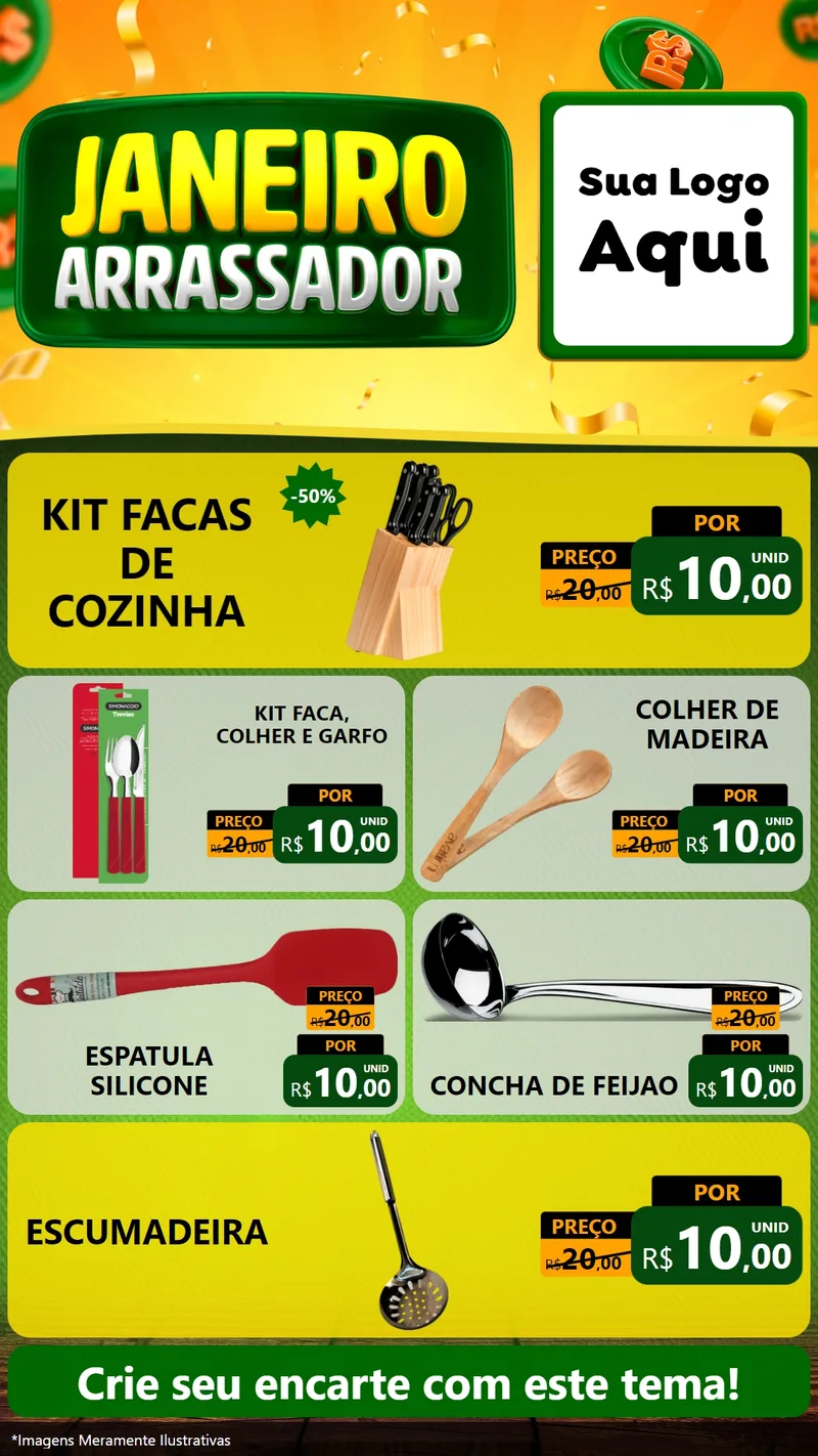 Modelo de TV para TV Vertical com o tema Janeiro Arrasador para Utilidades Domésticas