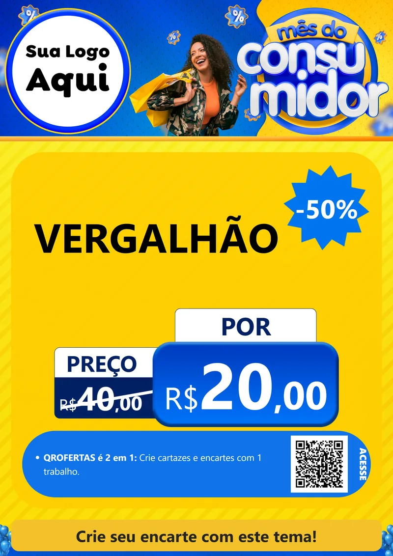 Modelo de Cartaz para Cartaz A4 Vertical com o tema Mês do Consumidor para Ferragens