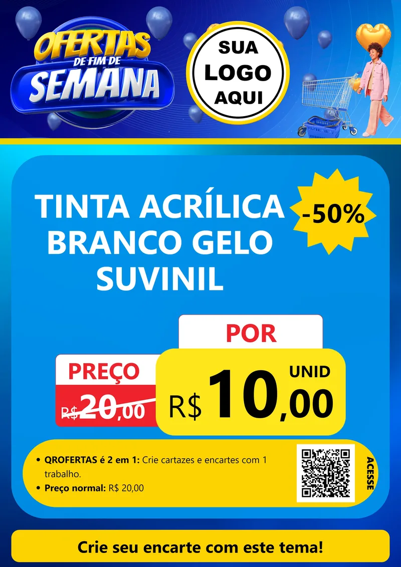 Modelo de Cartaz para Cartaz A4 Vertical com o tema Ofertas de Fim de Semana para Tintas e Ferramentas