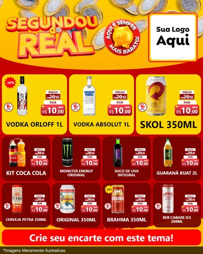 Modelo de Rede Social para Feed Instagram com o tema Segundou do Real para Distribuidora de bebidas