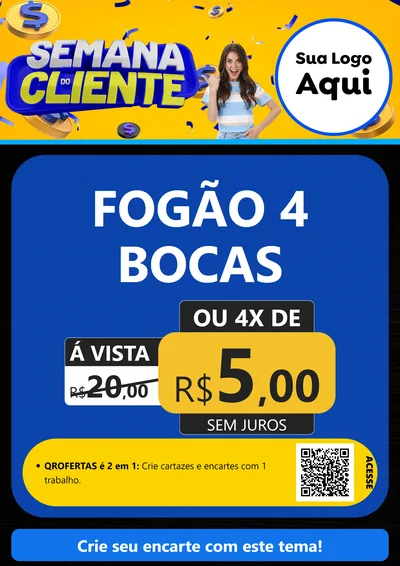 Modelo de Cartaz para Cartaz A4 Vertical com o tema Semana do Cliente para Móveis e Eletro