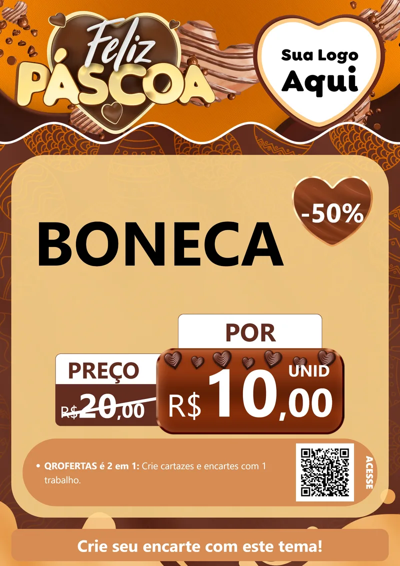 Modelo de Cartaz para Cartaz A4 Vertical com o tema Feliz Páscoa para Brinquedos