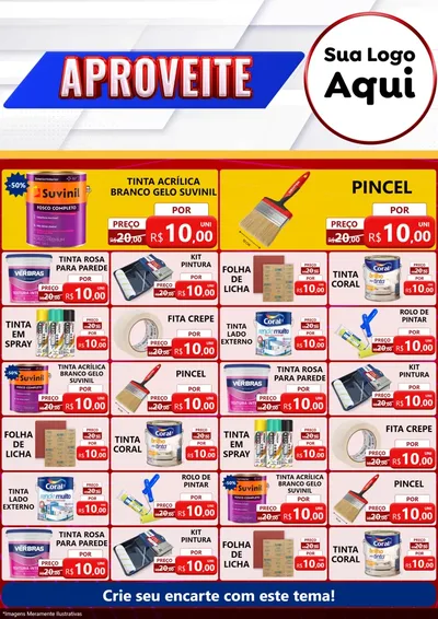 Modelo de Encarte para Encarte A4 Vertical com o tema Aproveite para Tintas e Ferramentas