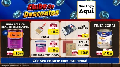 Modelo de TV para TV Horizontal com o tema Clube de Descontos para Tintas e Ferramentas
