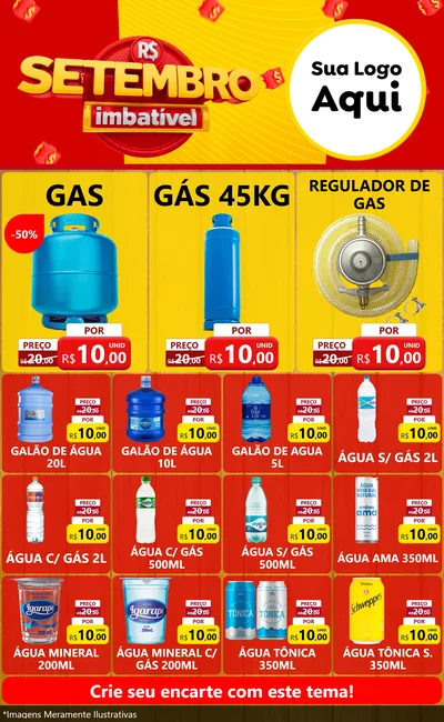 Modelo de Encarte para Encarte Grande com o tema Setembro Imbatível para Água e gás