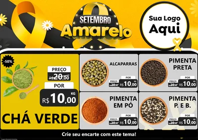 Modelo de Encarte para Encarte A4 Horizontal com o tema Setembro Amarelo para Produtos Naturais
