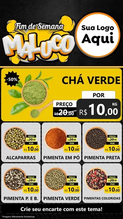 Modelo de Rede Social para Stories com o tema Fim de Semana Maluco para Produtos Naturais
