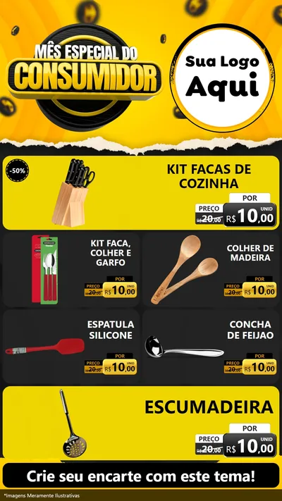Modelo de TV para TV Vertical com o tema Mês Especial do Consumidor para Utilidades Domésticas
