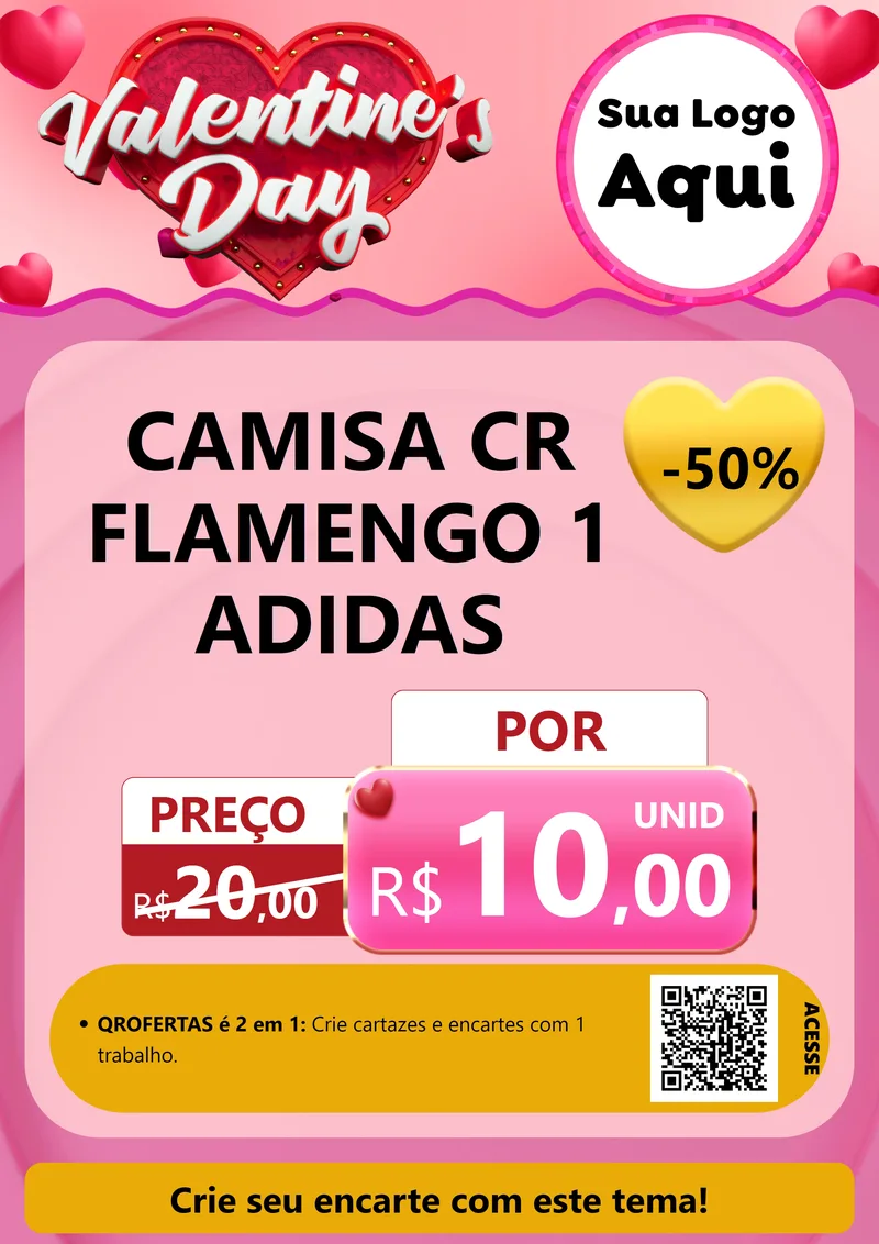 Modelo de Cartaz para Cartaz A4 Vertical com o tema Valentine's Day para Roupas e acessórios