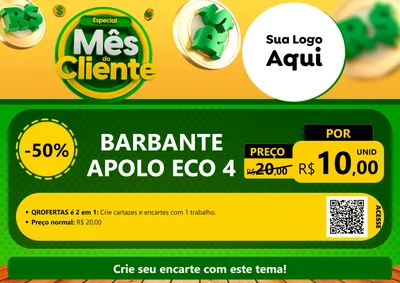 Modelo de Cartaz para Cartaz A4 Horizontal com o tema Especial Mês do Cliente para Armarinho e Aviamentos