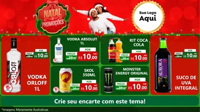 Modelo de TV para TV Horizontal com o tema Natal de Promoções para Distribuidora de bebidas