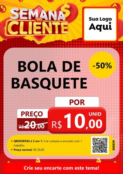 Modelo de Cartaz para Cartaz A4 Vertical com o tema Semana do Cliente para Artigos Esportivos