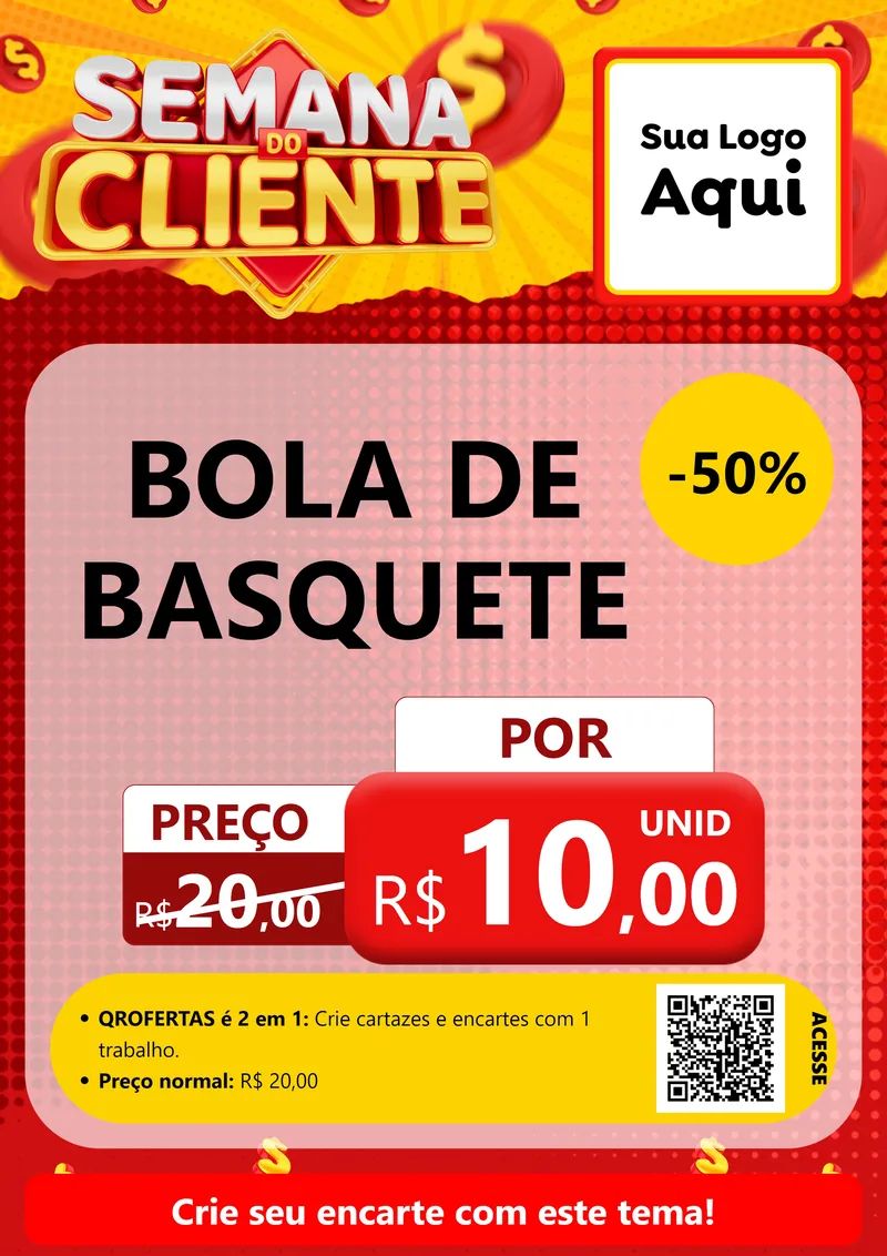 Modelo de Cartaz para Cartaz A4 Vertical com o tema Semana do Cliente para Artigos Esportivos