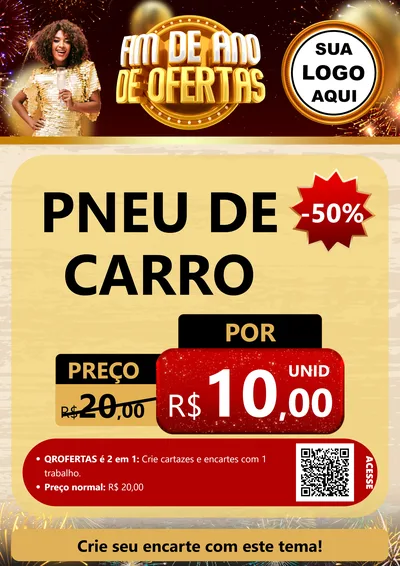 Modelo de Cartaz para Cartaz A4 Vertical com o tema Fim de Ano de Ofertas para Auto peças