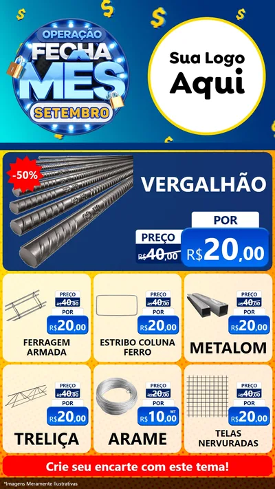 Modelo de Rede Social para Stories com o tema Operação Fecha Mês Setembro para Ferragens