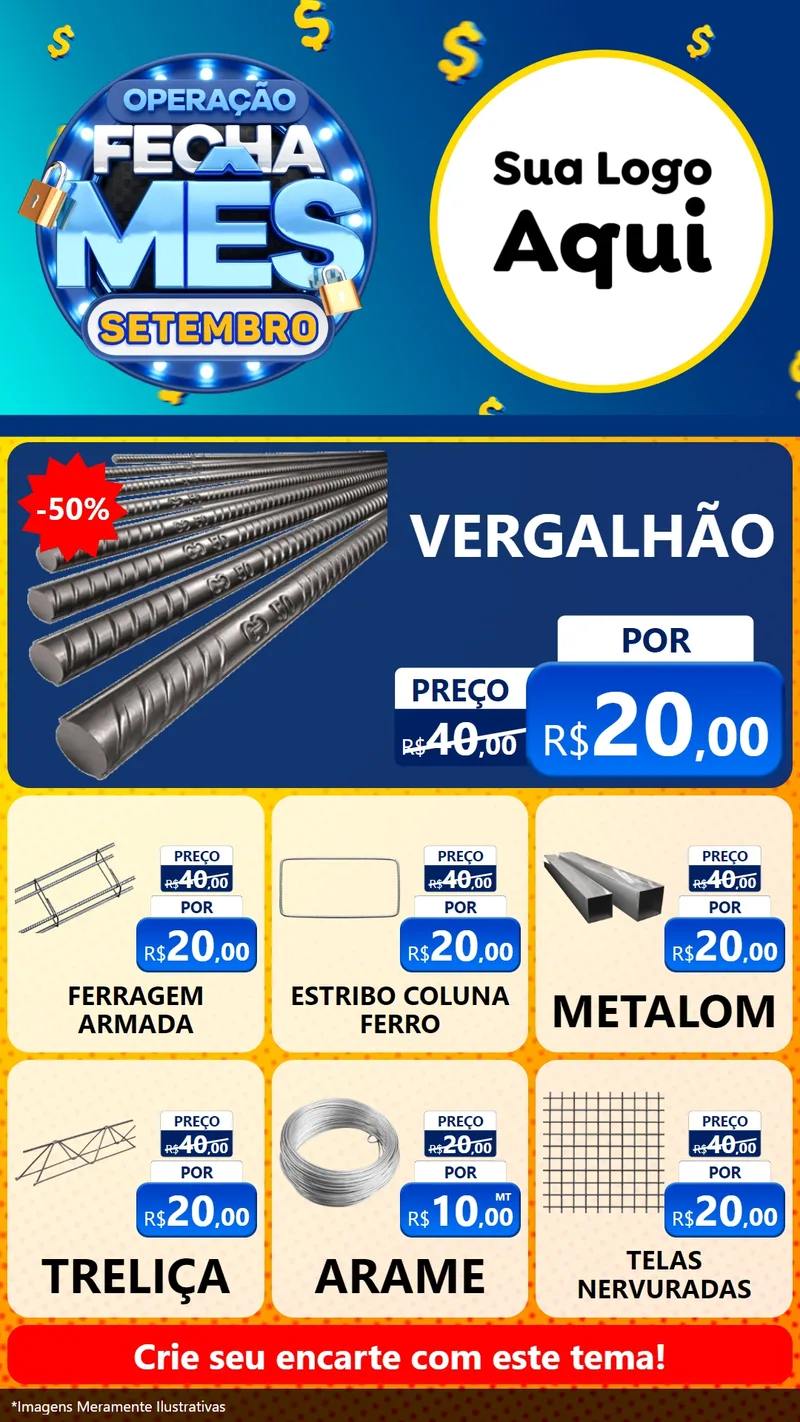 Modelo de Rede Social para Stories com o tema Operação Fecha Mês Setembro para Ferragens