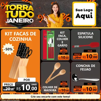 Modelo de Rede Social para Feed Facebook com o tema Torra Tudo Janeiro para Utilidades Domésticas