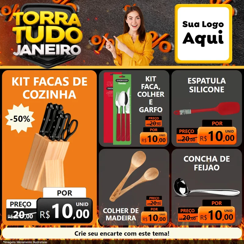 Modelo de Rede Social para Feed Facebook com o tema Torra Tudo Janeiro para Utilidades Domésticas