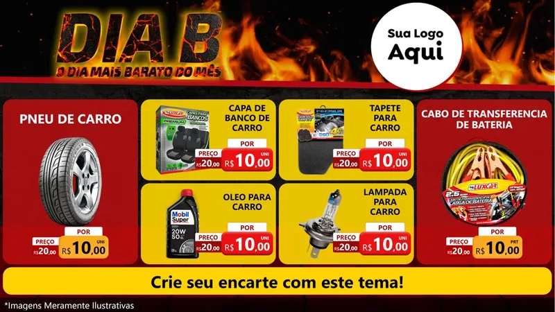 Modelo de TV para TV Horizontal com o tema Dia B para Auto peças