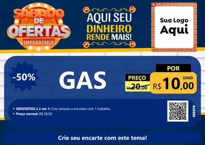 Modelo de Cartaz para Cartaz A4 Horizontal com o tema Sábado de Ofertas Imperdíveis para Água e gás
