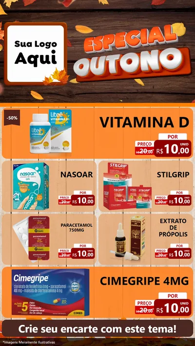Modelo de TV para TV Vertical com o tema Especial Outono para Farmácia