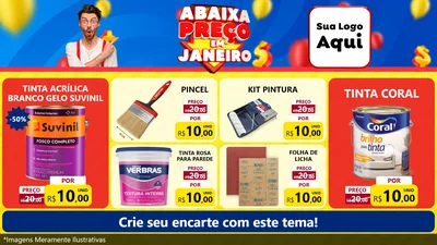 Modelo de TV para TV Horizontal com o tema Abaixa Preço em Janeiro para Tintas e Ferramentas