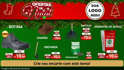 Modelo de TV para TV Horizontal com o tema Ofertas de Natal para Agropecuária