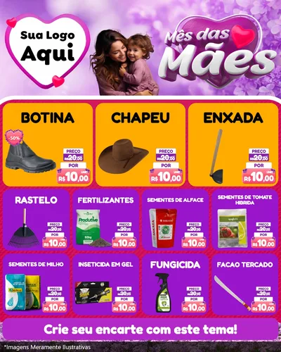 Modelo de Rede Social para Feed Instagram com o tema Mês das Mães para Agropecuária