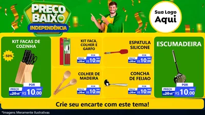 Modelo de TV para TV Horizontal com o tema Preço Baixo de Independência para Utilidades Domésticas