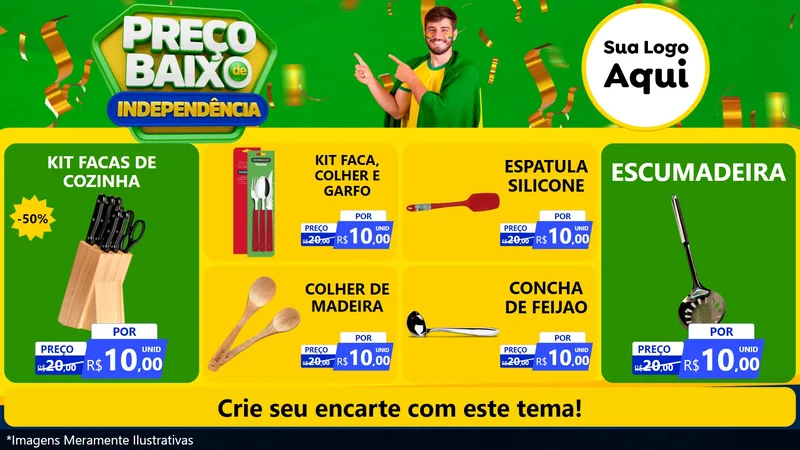 Modelo de TV para TV Horizontal com o tema Preço Baixo de Independência para Utilidades Domésticas