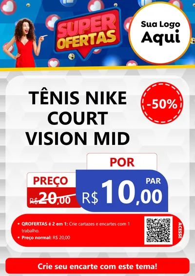 Modelo de Cartaz para Cartaz A4 Vertical com o tema Super Ofertas para Calçados