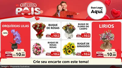 Modelo de TV para TV Horizontal com o tema Mês dos Pais para Floricultura e jardim