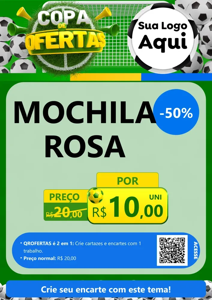Modelo de Cartaz para Cartaz A4 Vertical com o tema Copa De Ofertas para Papelaria