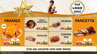 Modelo de TV para TV Horizontal com o tema Ofertas Fim de Ano para Assados