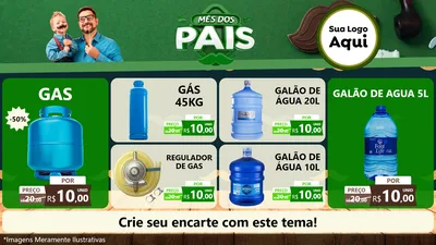 Modelo de TV para TV Horizontal com o tema Mês dos Pais para Água e gás