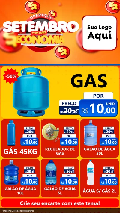 Modelo de Rede Social para Stories com o tema Operação Setembro Com Muita Economia para Água e gás